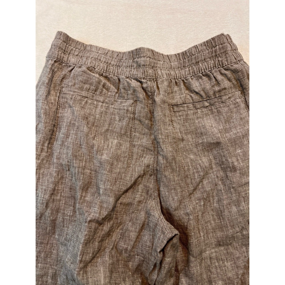 Athleta Women's Cabo Linen Joggers Tan Brown Medium Petite Ankle - Picture 6 of 7